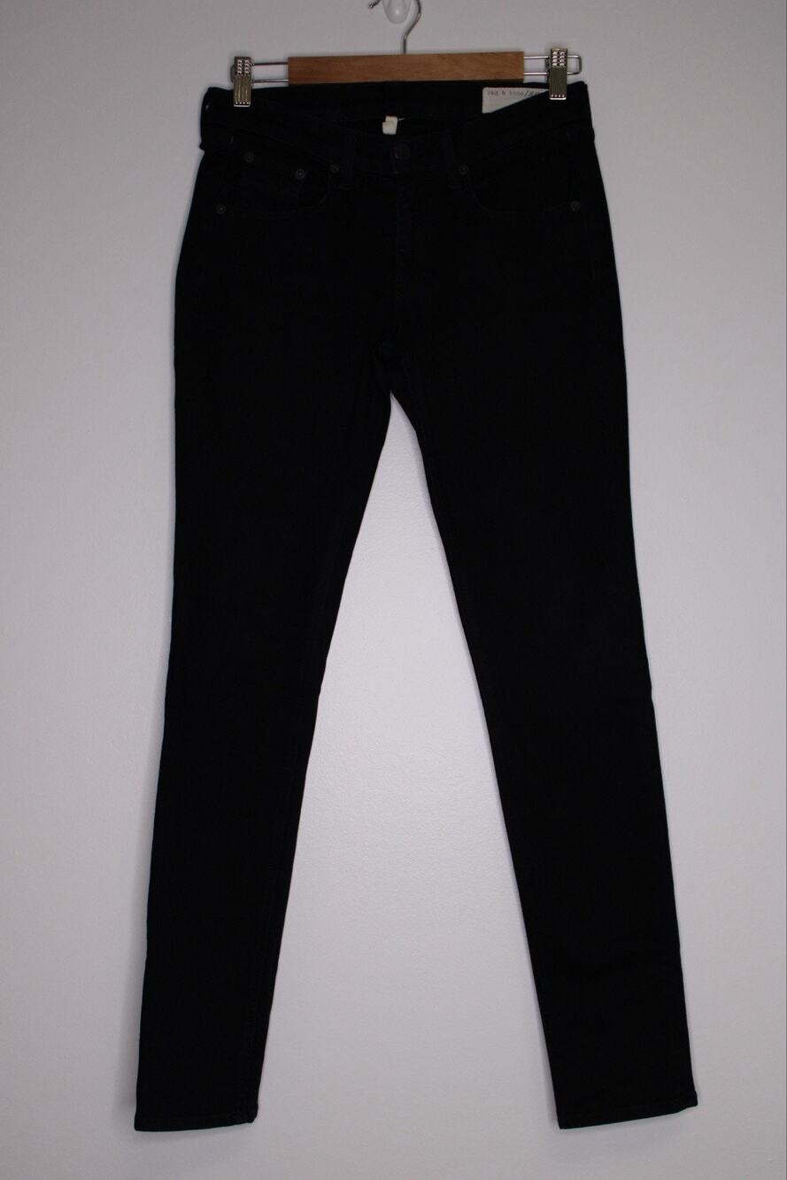Rag & Bone Coal Black Skinny Stretch Jeans 27 Style W1502K520 - EUC!